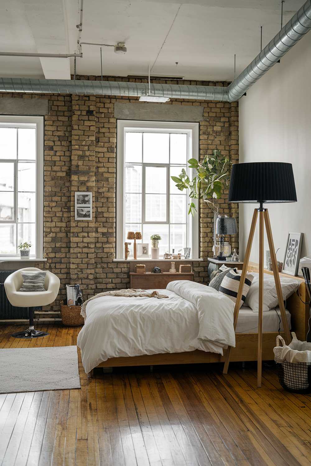 An industrial bedroom design